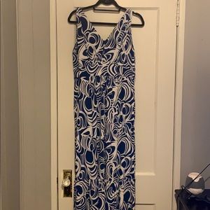 Blue & White Maxi Dress